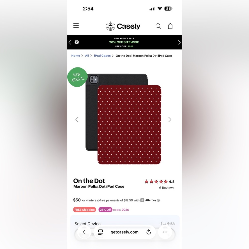 Stylish Red Polka Dot Tablet Case